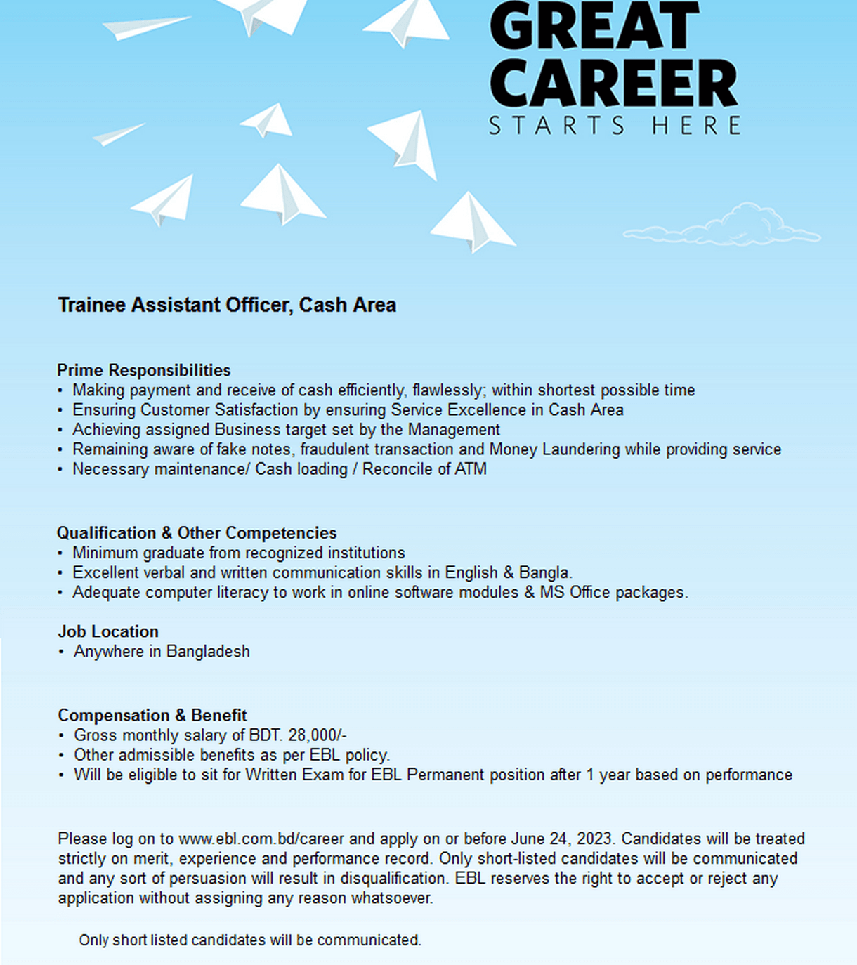 Eastern Bank Job Circular 2024 Eduresultbd